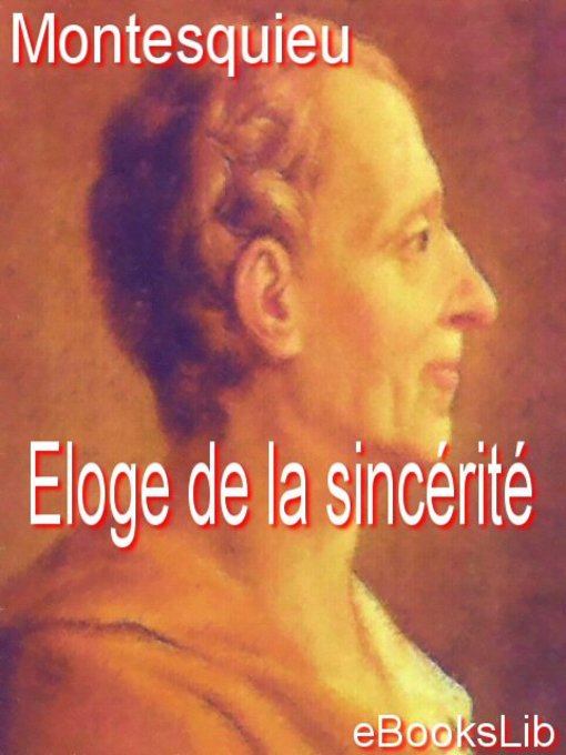 Cover image for Eloge de la sincérité